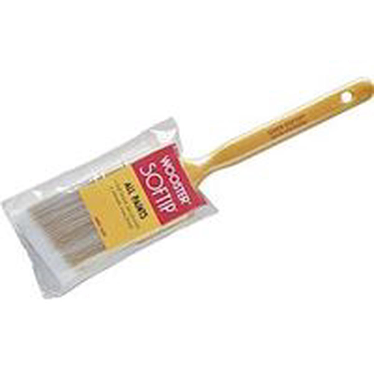 Wooster Paint Brush, 2 in W, 2-3/16 in L Bristle, Nylon/Polyester Bristle, Beaver Tail Handl (Q3208-2)