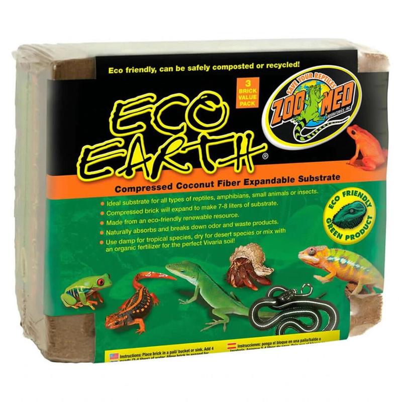 Zoo Med Eco Earth Coconut Fiber Substrate Brick - 3 pk