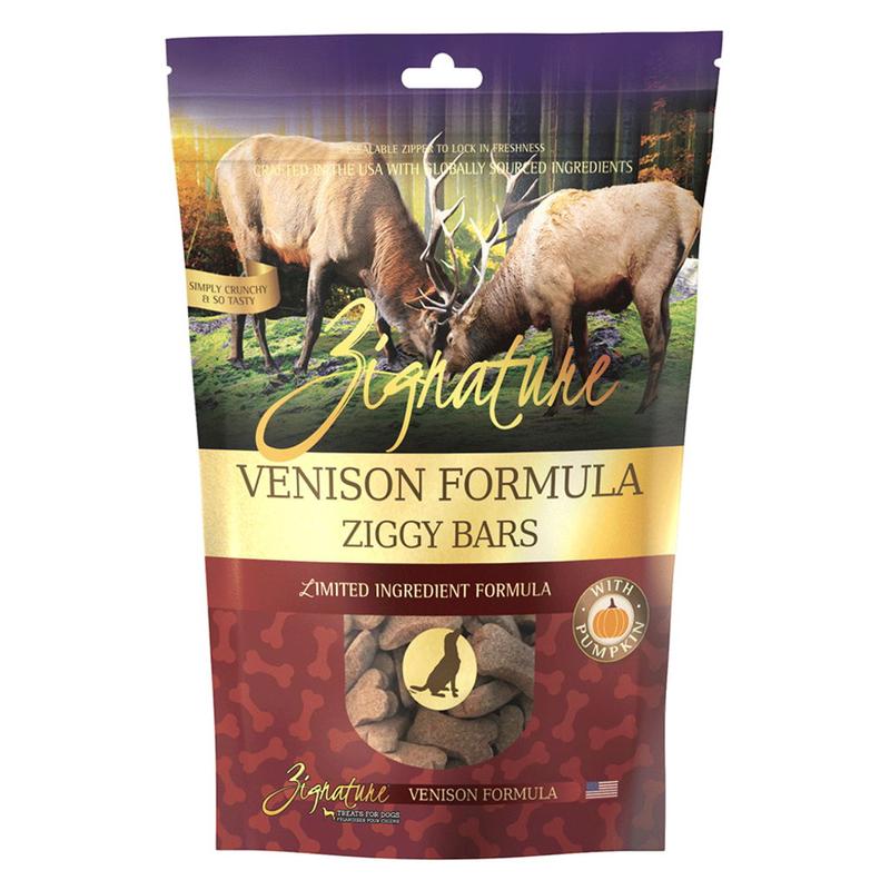Zignature Limited Ingredient Formula Venison Biscuits Ziggy Bar Dog Treat - 12 oz