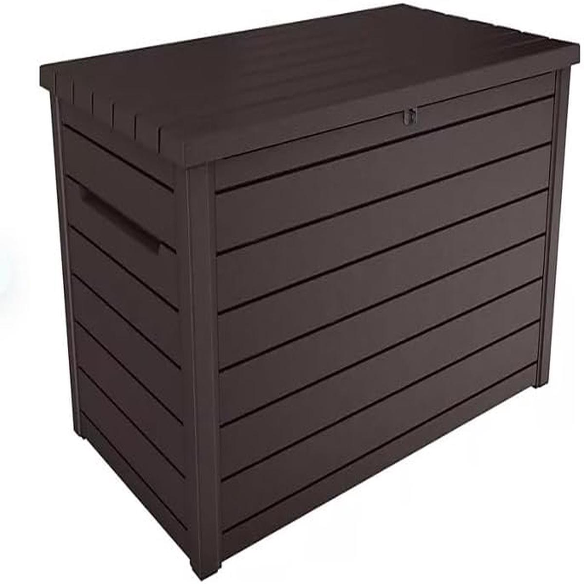 230-Gallon XXL Deck Storage Box Outdoor Patio Container (Ash Wood Brown) - Ash Wood Brown