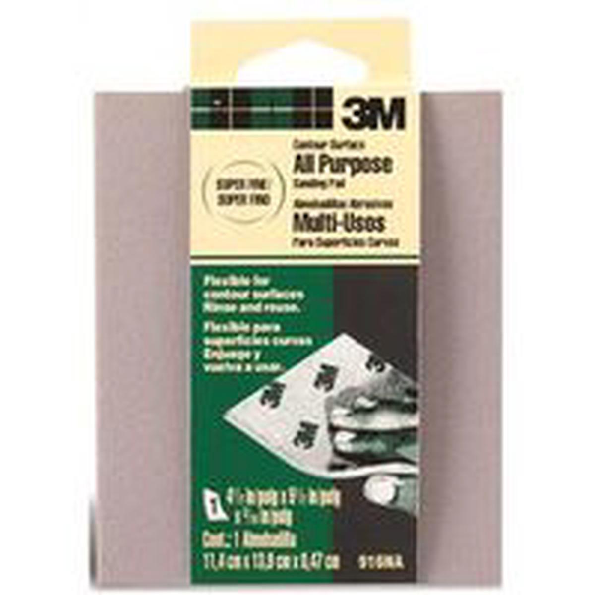 3M Sanding Sponge 5-1/2 in L 4-1/2 in W 180 Grit Extra Fine (916)