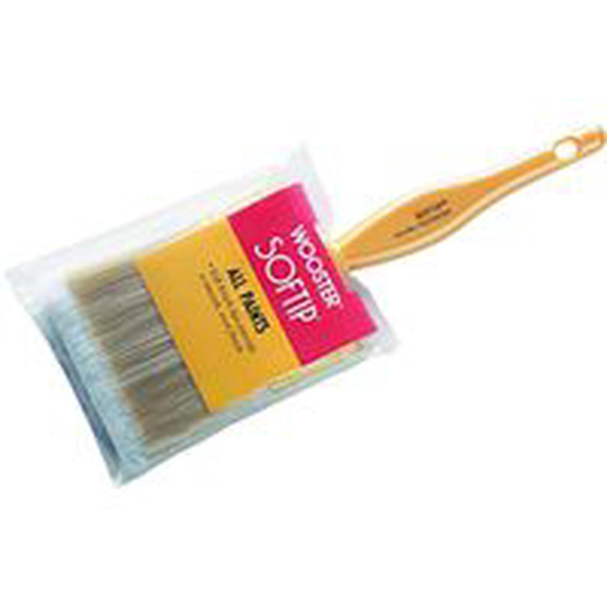 Wooster Flat Sash Brush, Pearl/White/Yellow, Plastic Handle, 2-1/2 in W, 2-7/16 in L Bri (Q3108-2-1/2)