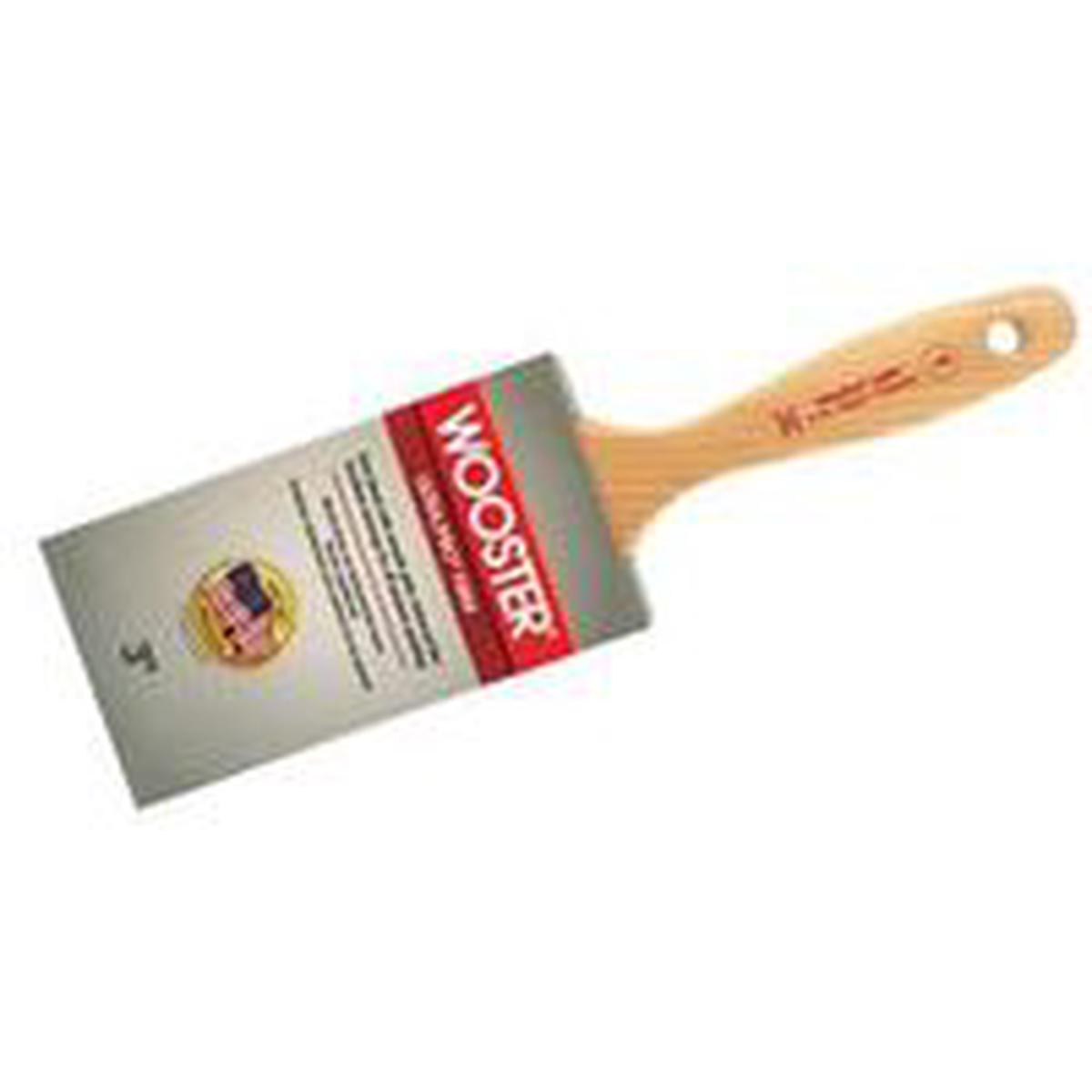 Wooster Paint Brush, 3 in W, 3-3/16 in L, Nylon/Polyester Bristle, Varnish Handle (4176-3)