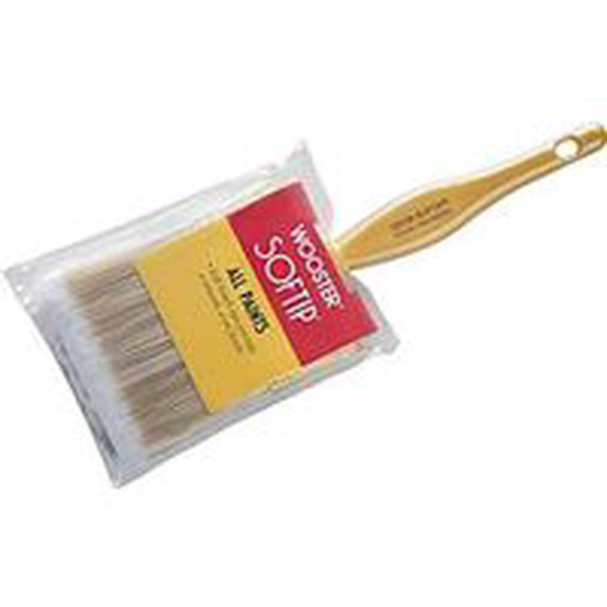 Wooster Q3108-1-1/2 Paint Brush, Pearl/White/Yellow, Plastic Handle, 1-1/2 in W, Flat Sash Brush