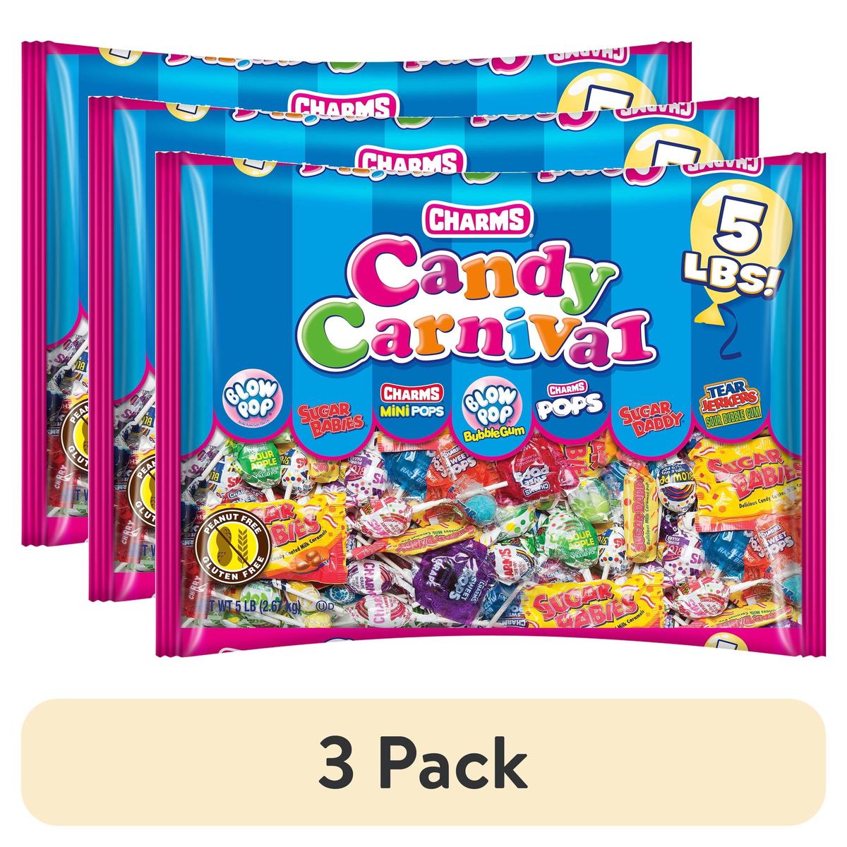 (3 pack) Charms Candy Carnival Assorted Bag Candy, 80 oz - 3 Pack