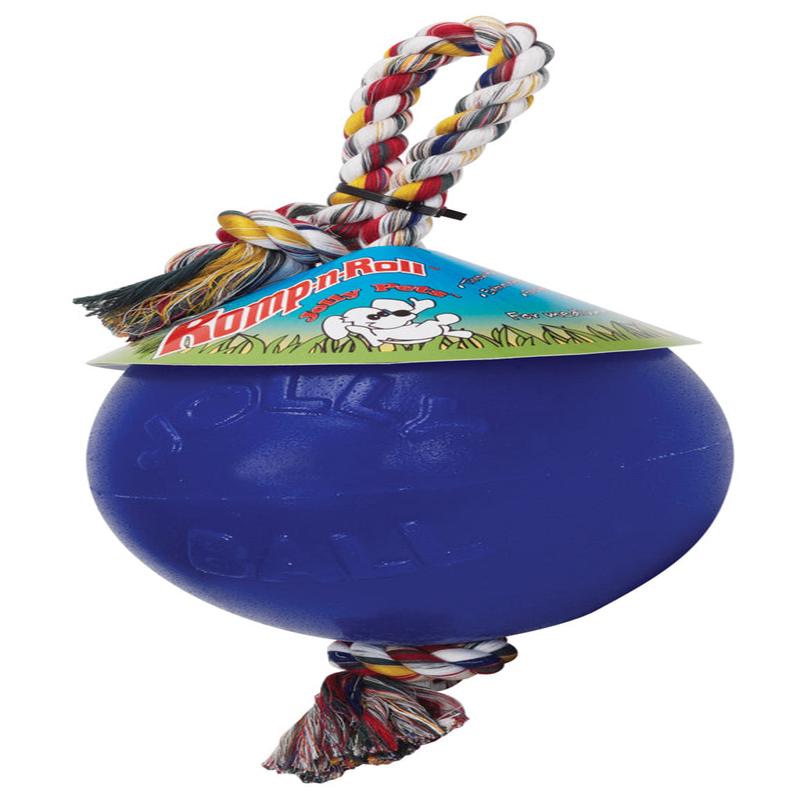Jolly Pet Romp-n-Roll Dog Toy Durable Blue Medium, 6 in