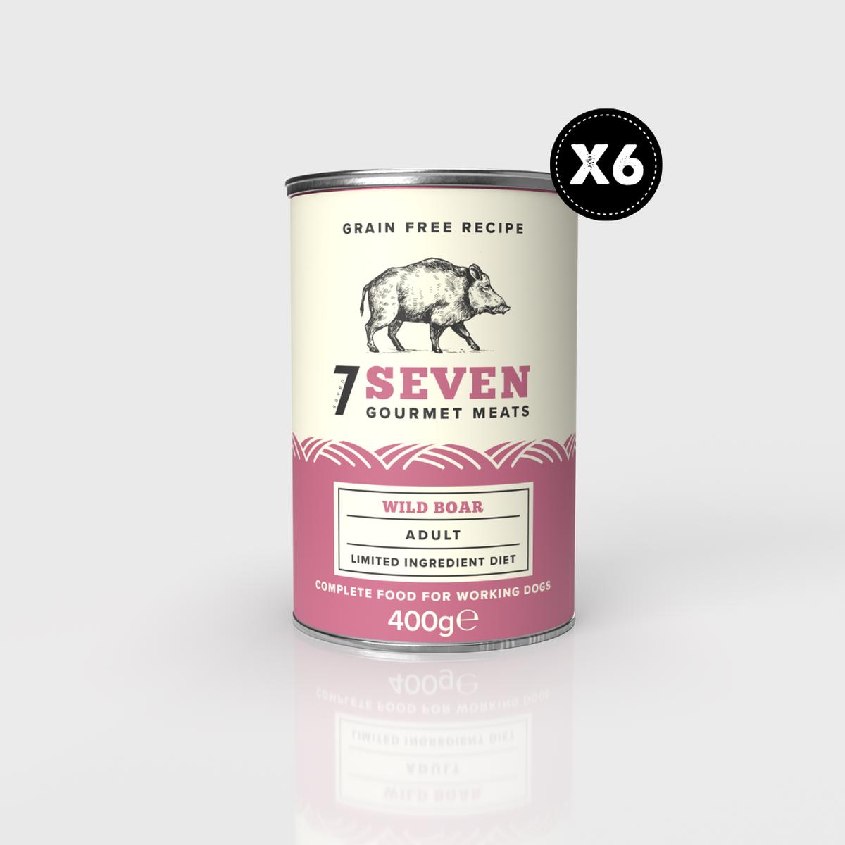 Seven Dog - Adult Wild Boar Grain Free Tins 6x400g