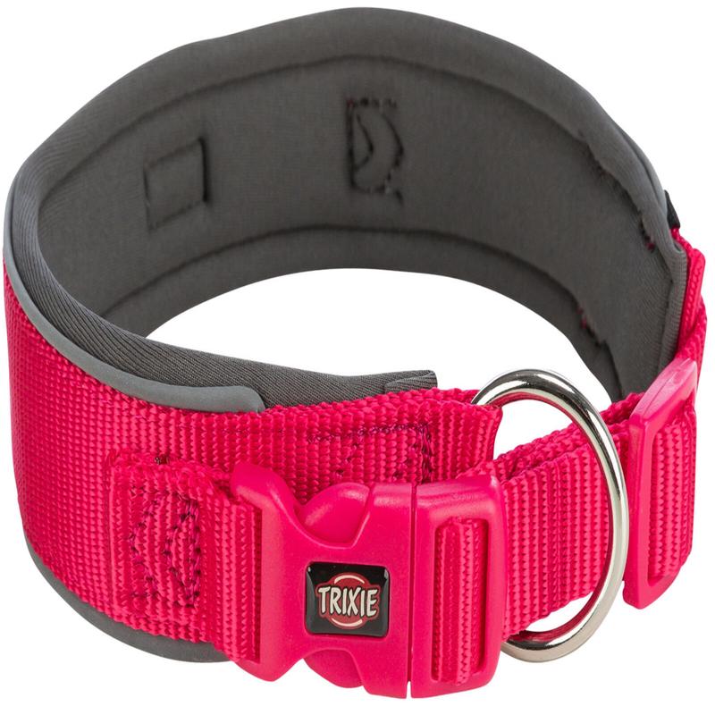 Trixie Premium collar, extra wide, L: 46??55 cm/50 mm, fuchsia/graphite
