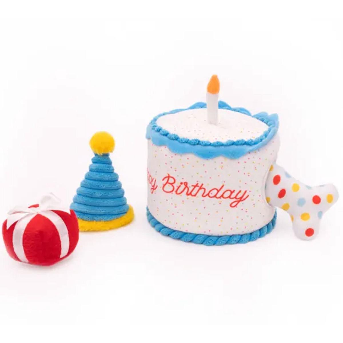 Zippy Paws Birthday Cake Multi Dog Toys