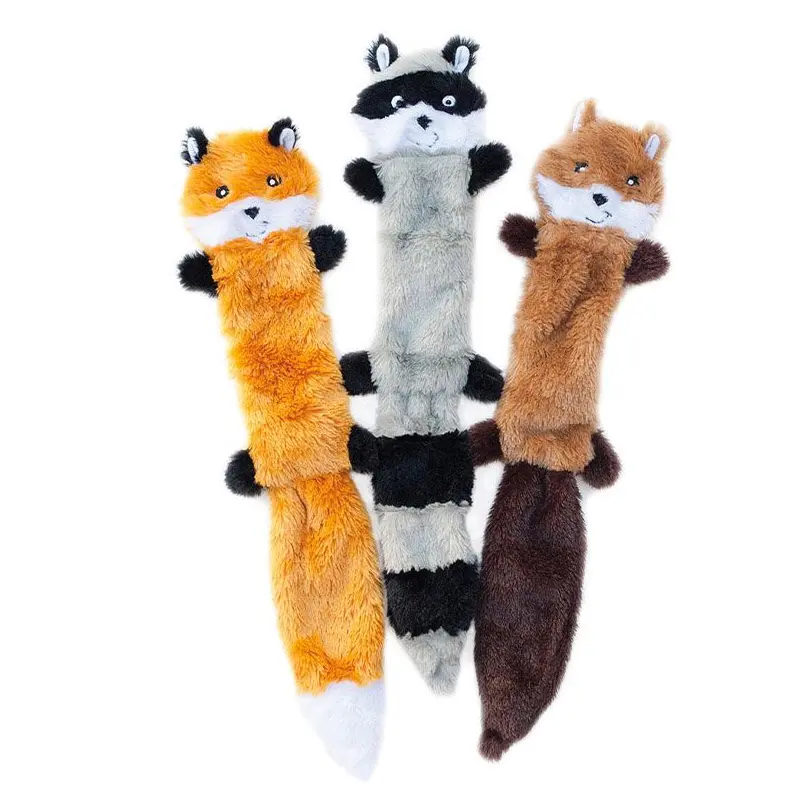 ZippyPaws Skinny Peltz Fox, Racoon, Squirrel 3 Pack