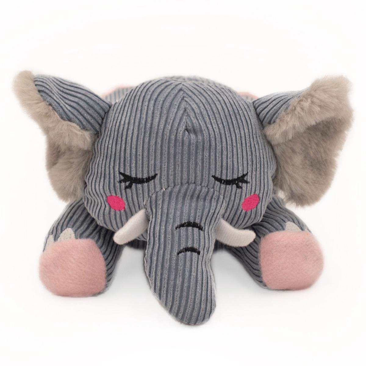 Zippy Paws Shhhqueaker Elephant Grey Dog Toys
