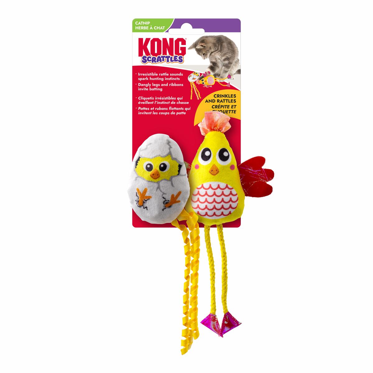 KONG Scrattles Cat Toy Chicken 2 pk