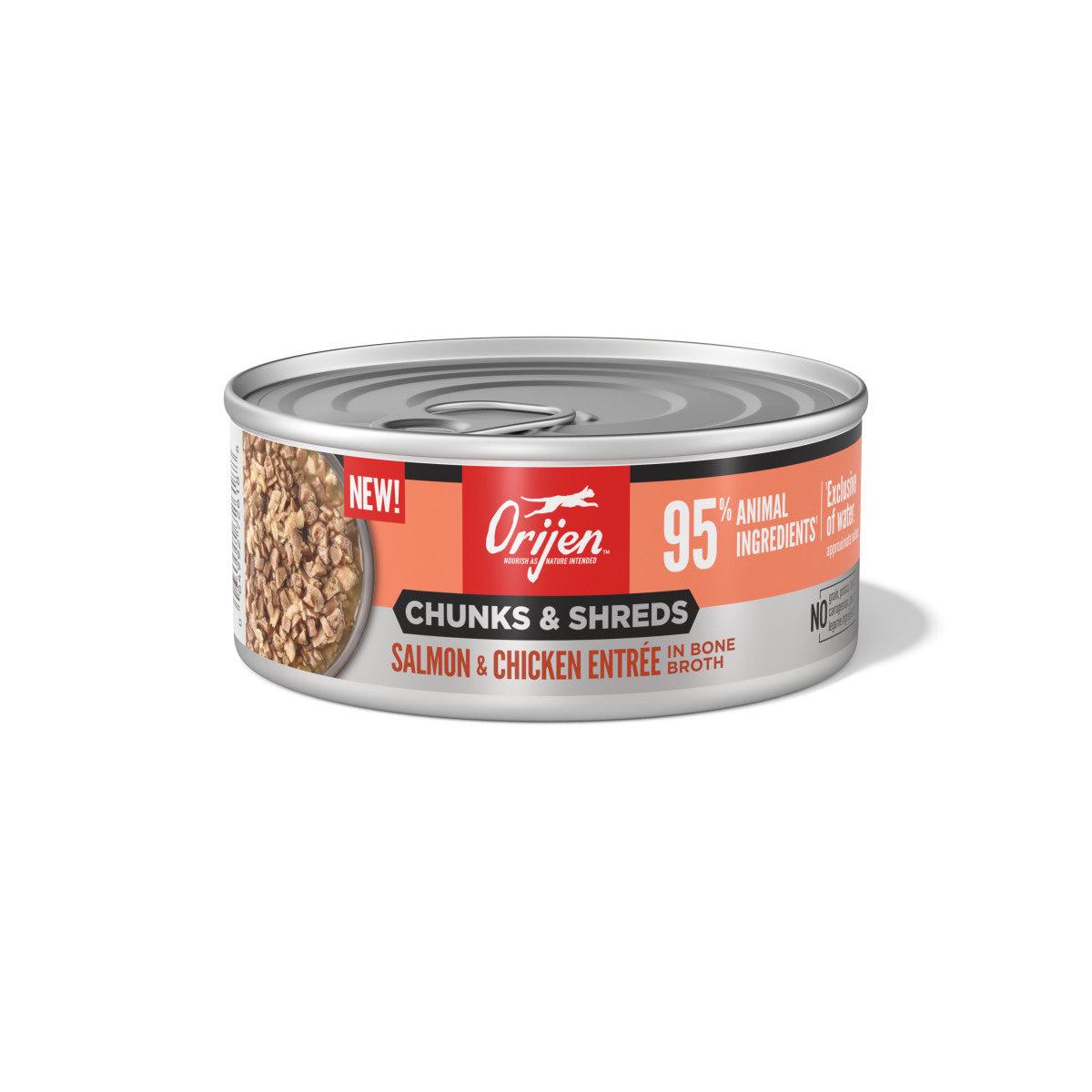 Orijen Chunks & Shreds Canned Cat Food Salmon & Chicken Entre 12ea/5.5 oz
