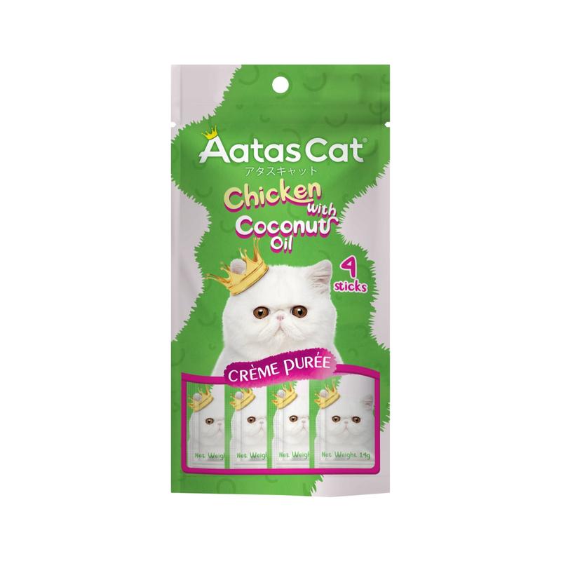 Aatas Cat Crme Pure Chicken with Coconut Oil Liquid Cat Treats
