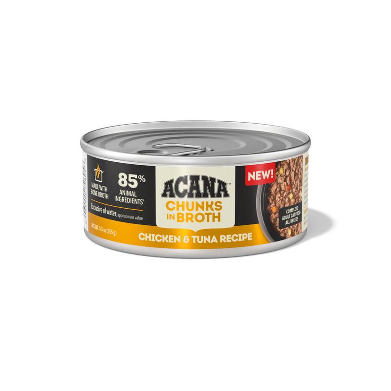 Acana Chunks in Broth Canned Cat Food Chicken & Tuna 12ea/5.5 oz