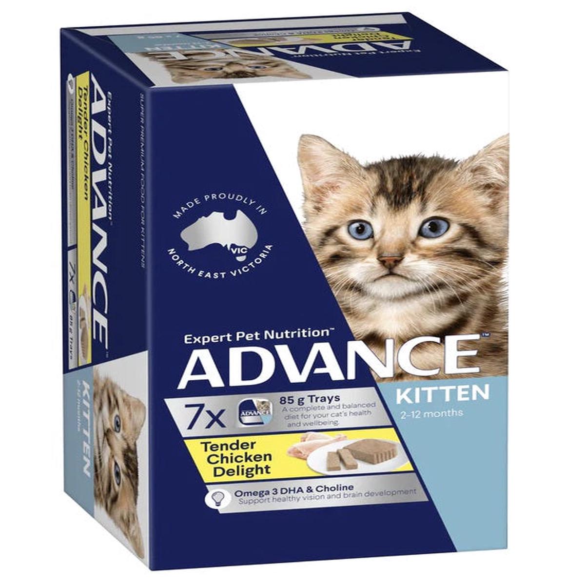 ADVANCE CAT WET TRAY KITTEN CHICKEN DELIGHT 85G x 7