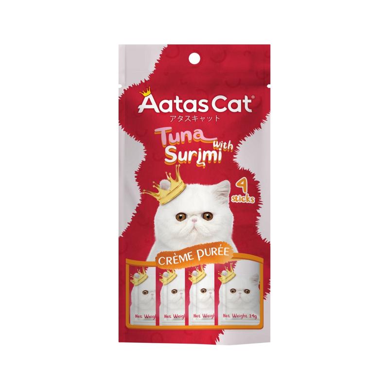 Aatas Cat Crme Pure Tuna with Surimi Liquid Cat Treats