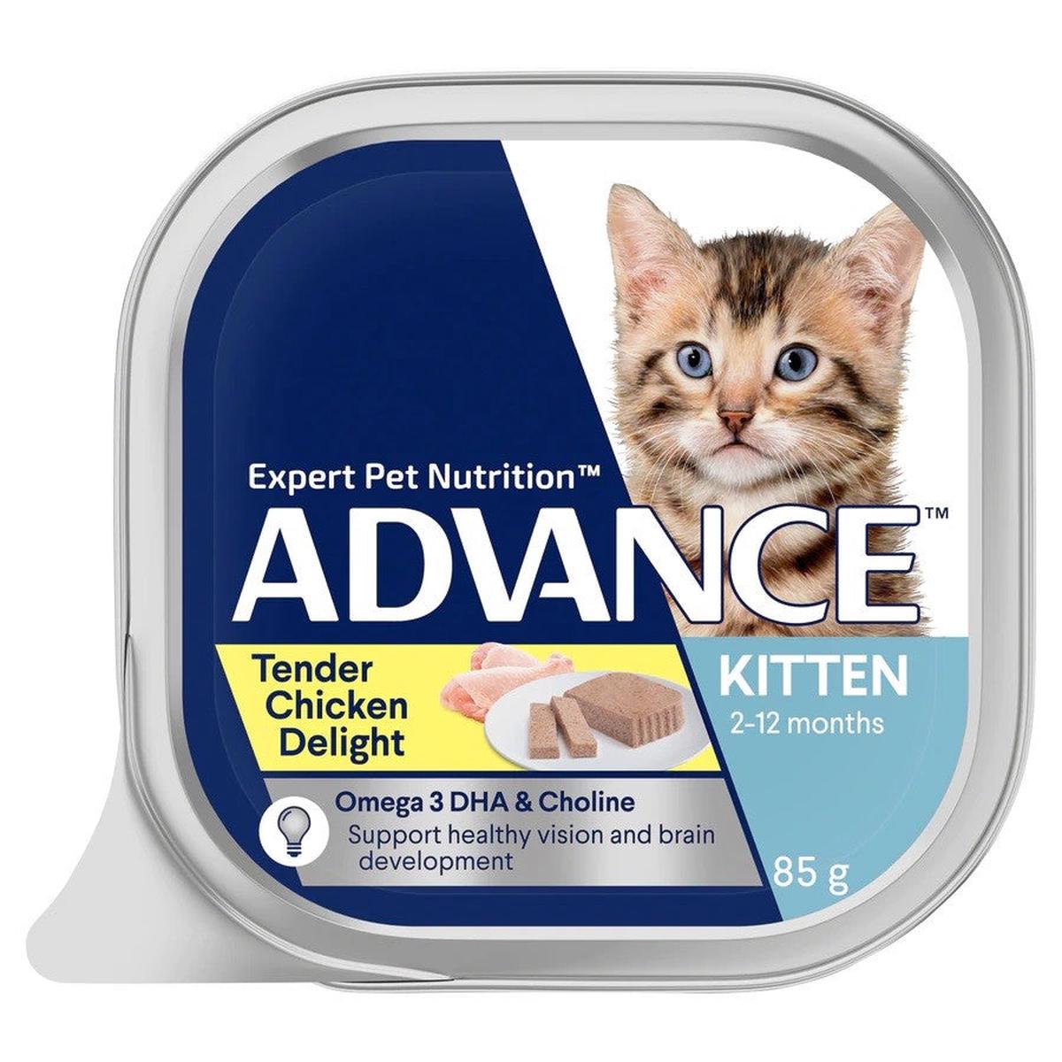 ADVANCE CAT WET SINGLE TRAY KITTEN CHICKEN DELIGHT 85G