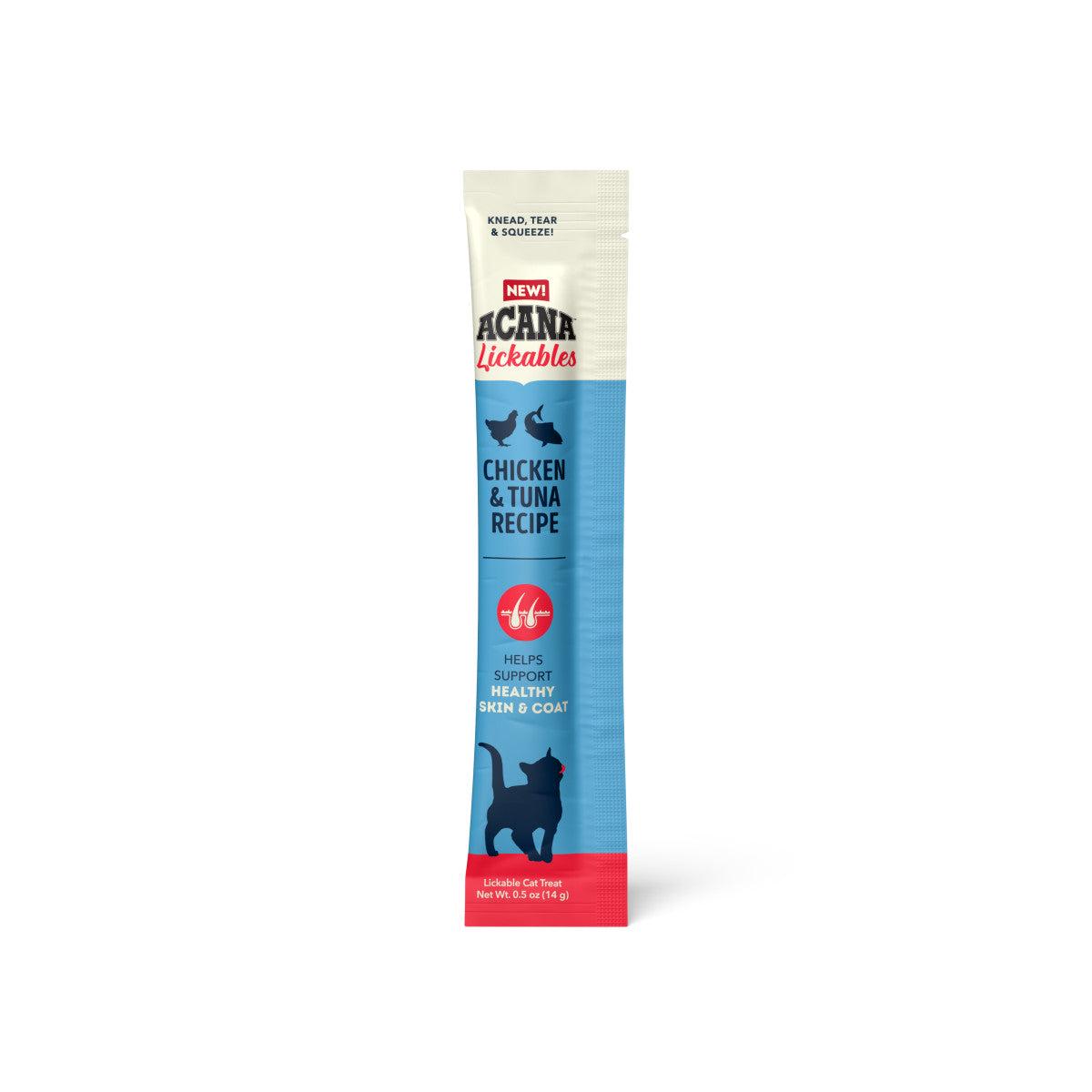 Acana Lickables Healthy Skin & Coat Cat Treats Chicken & Tuna 2.5 oz