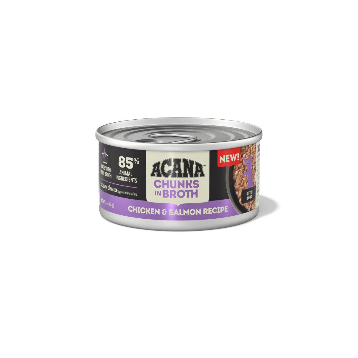 Acana Chunks in Broth Canned Kitten Food Chicken & Salmon 24ea/3 oz