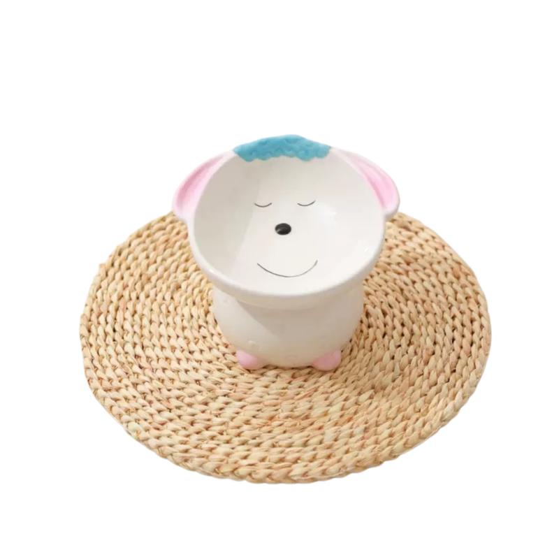 Alpaca Bowl - Blue Ceramic Pet Dish