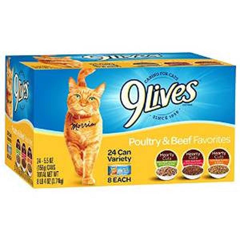 9 Lives Poultry And Beef Favorites Variety Pack Canned Cat Food-5.5-oz, Case {R}Of 24-{L+1} - Default Title