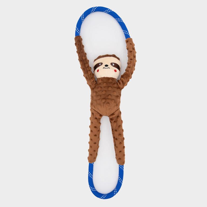 ZippyPaws RopeTugz Dog Toy Sloth Brown Large