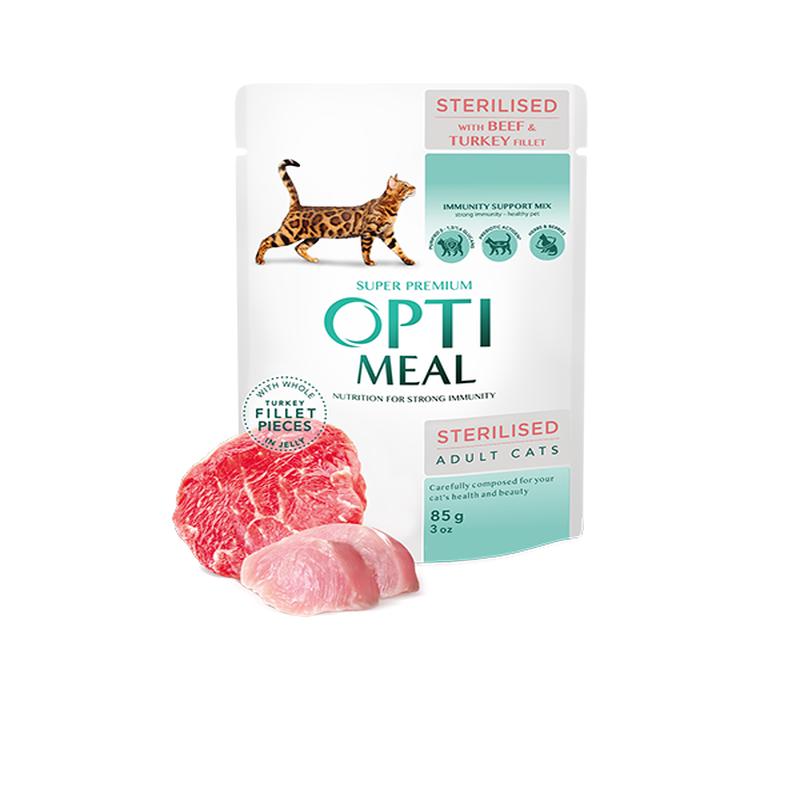 Sterilised Cats With Beef And Turkey Fillet In Jelly