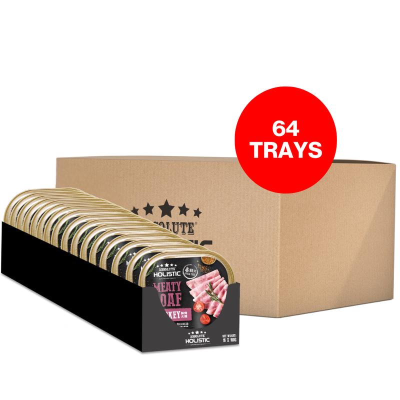 [CTN of 64] Absolute Holistic Complete & Balanced Meaty Loaf Wet Tray Food for Dog (100g x 64) - 7 flavours