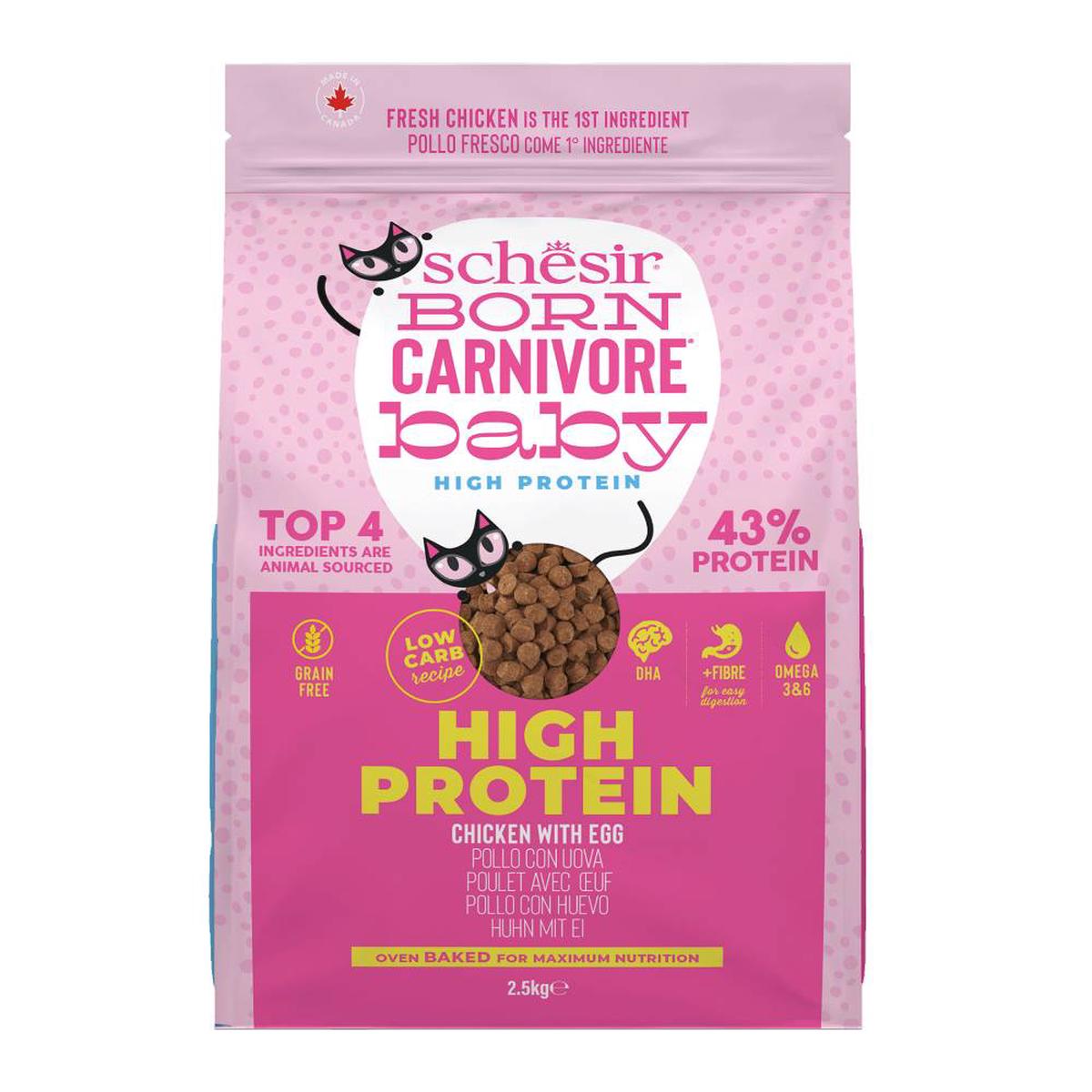 33% OFF/BUNDLE DEAL (Exp Nov26): Schesir Born Carnivore Chicken with Egg Oven Baked Dry KITTEN Food