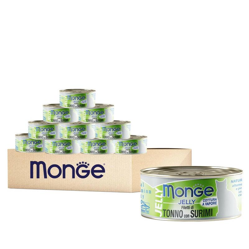 [CTN OF 24] Monge Cat Canned Food - Jelly  (80g x 24) - 5 flavours
