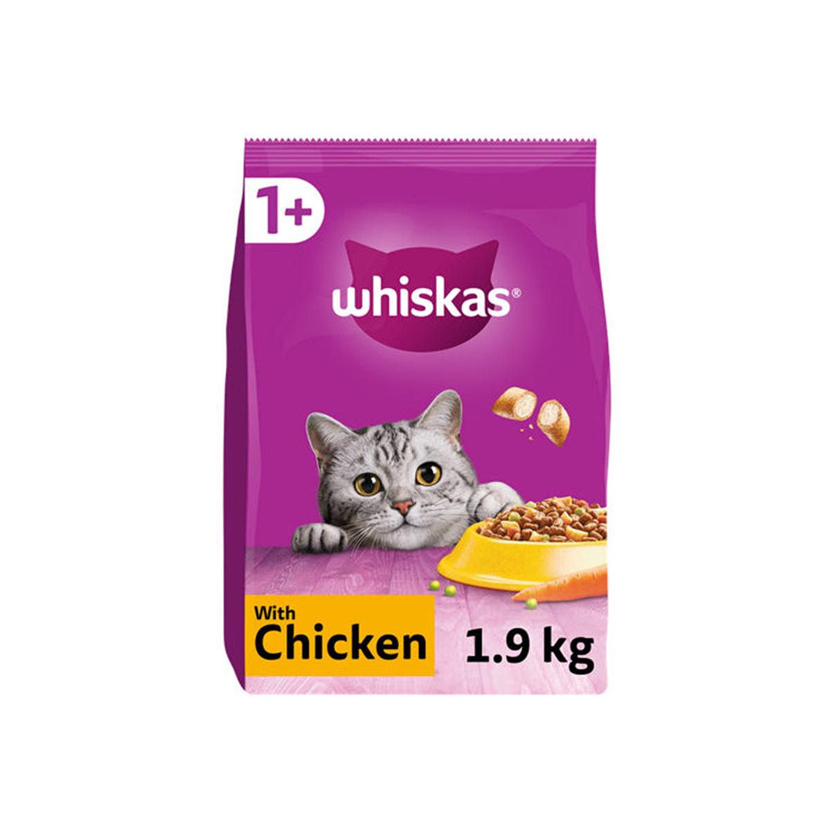 Whiskas 1+ Chicken Complete Dry Cat Food | Adult Cats, 1.9kg