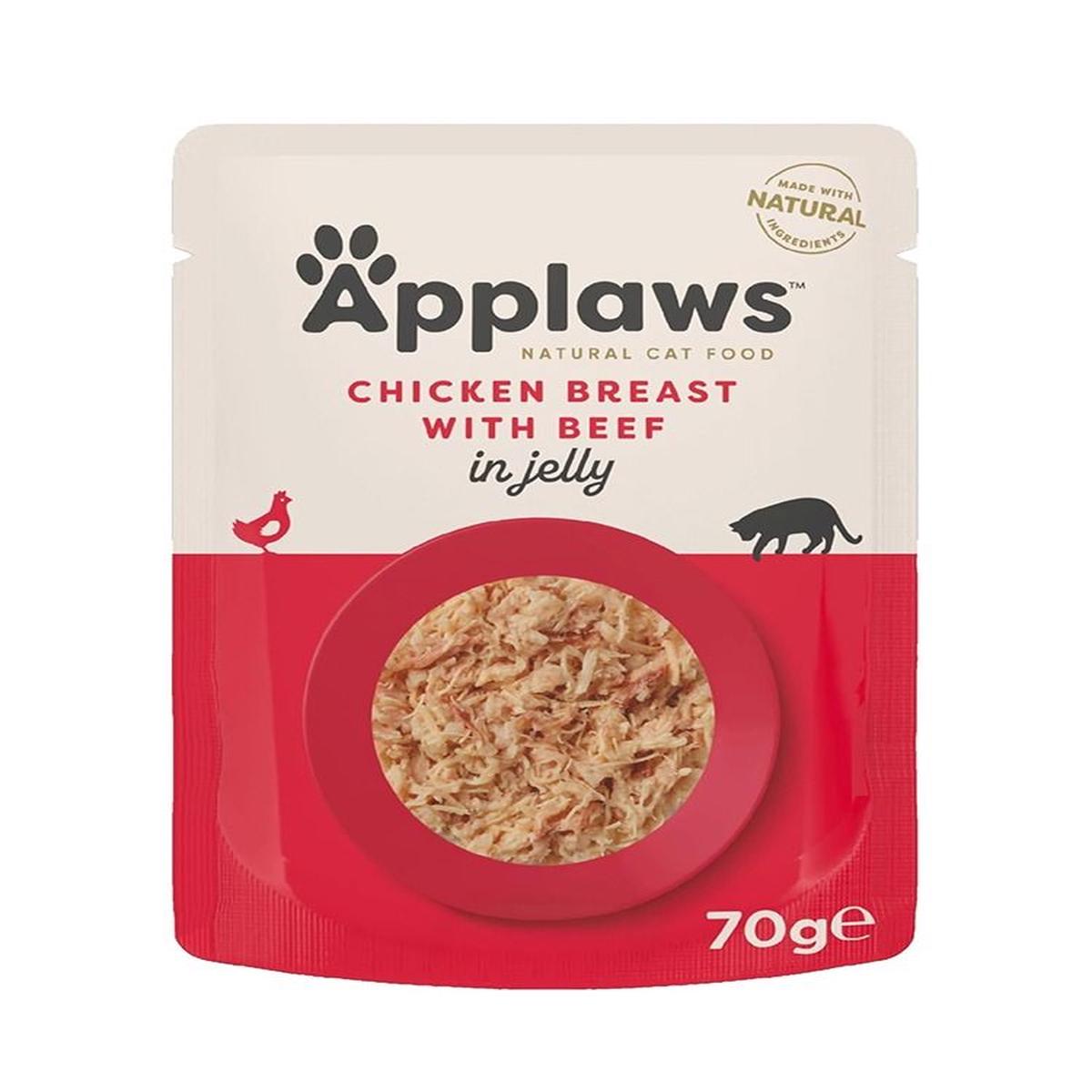 Applaws Adult Wet Cat Food Pouch - Chicken with Beef in Jelly (70g)