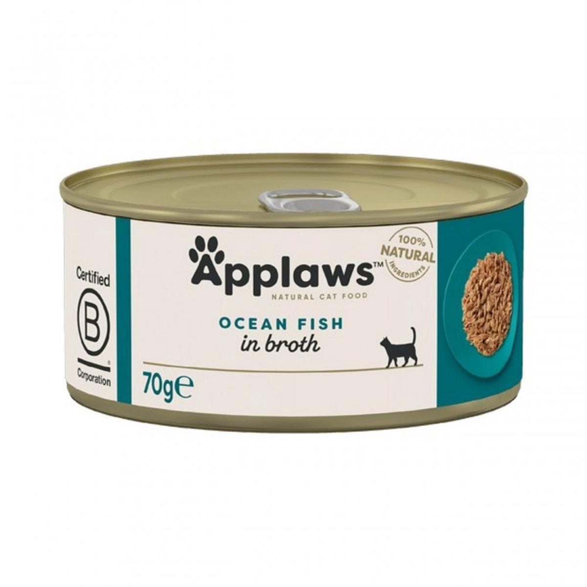 Applaws Wet Cat Food: Can Ocean Fish in Broth 70g - Default Title