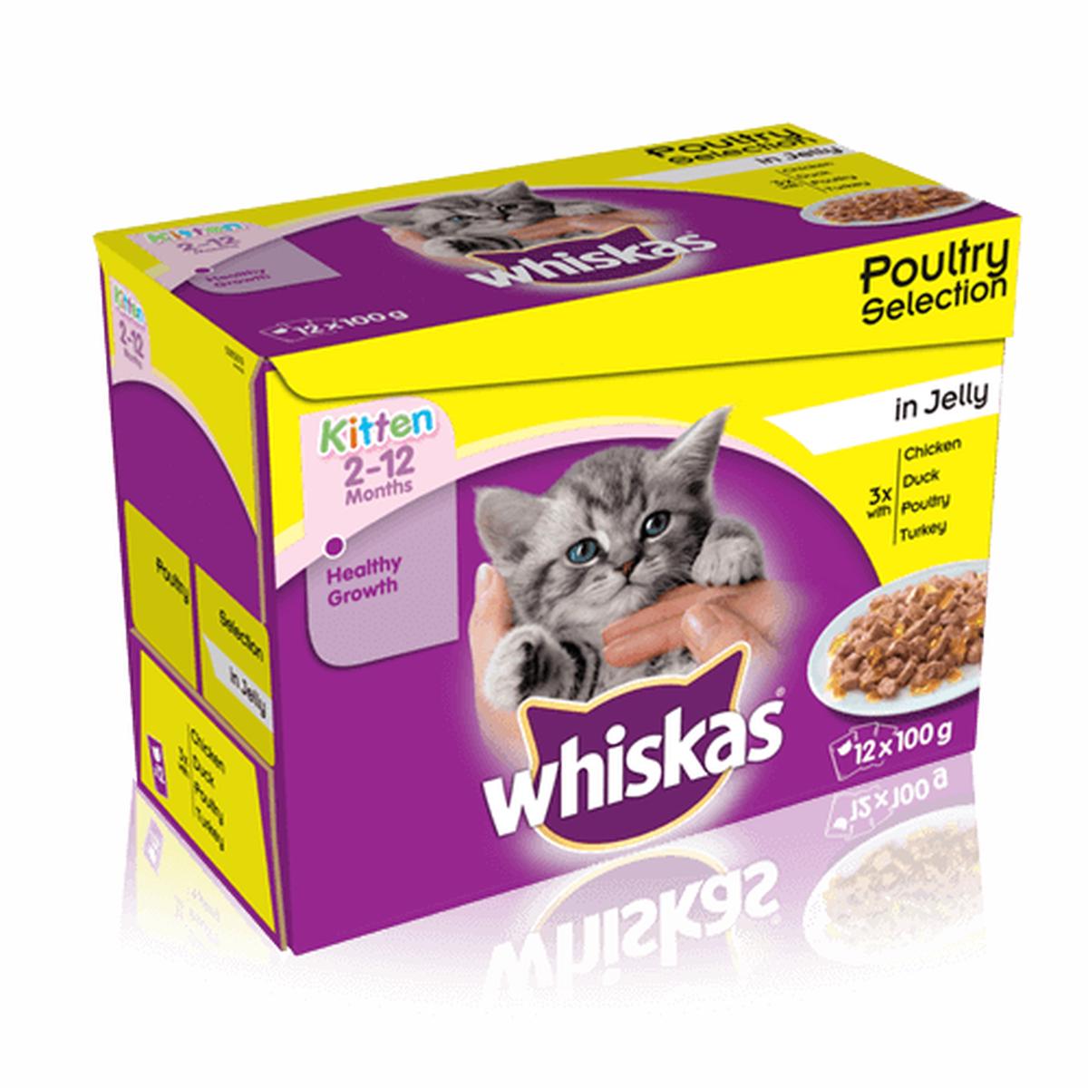 Whiskas Pouch Kitten Poultry Selection In Jelly 12x100g