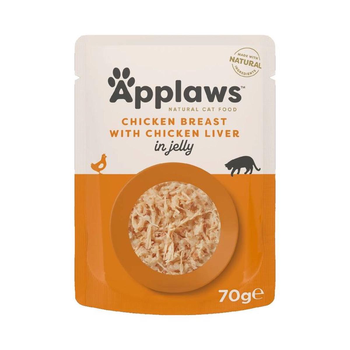Applaws Adult Cat Wet Food Pouch - Chicken with Liver in Jelly (70g)