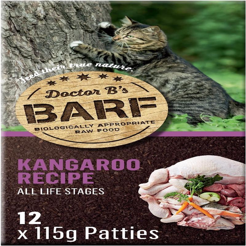 BARF CAT KANGAROO 1.38KG (12 X 115G PATTIES)