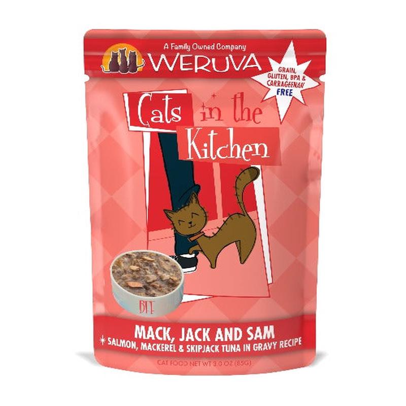 Weruva Mack Jack Sam In Gravy Pouches Cat Food 85GX12
