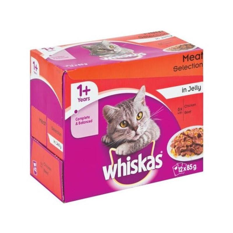 Whiskas Meat Selection In Jelly Multipack Adult Pouches 12 X 85G