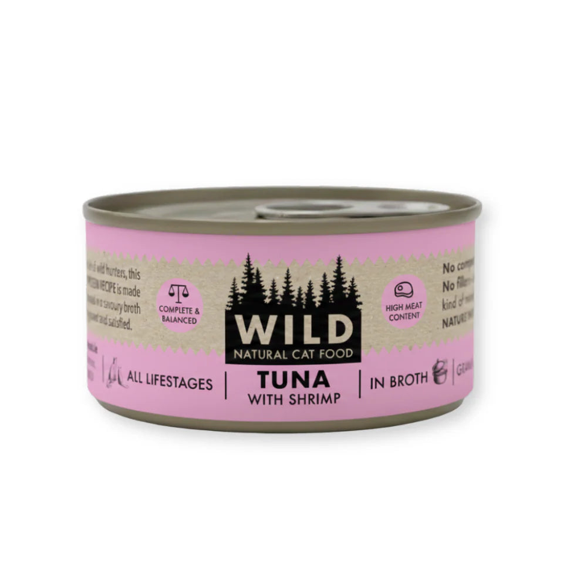 WILD Cat Food Tin - Tuna with Shrimp 75G