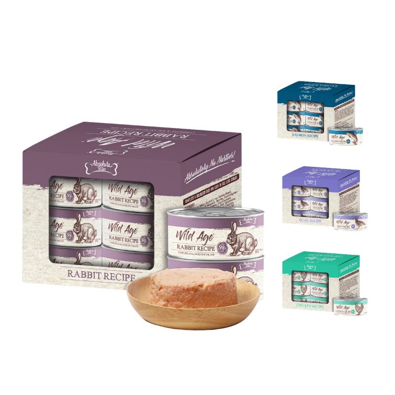 [Limited Time Offer] Absolute Bites Wild Age Complete & Balanced Diet Canned Food for Cats (80g) | Box of 6