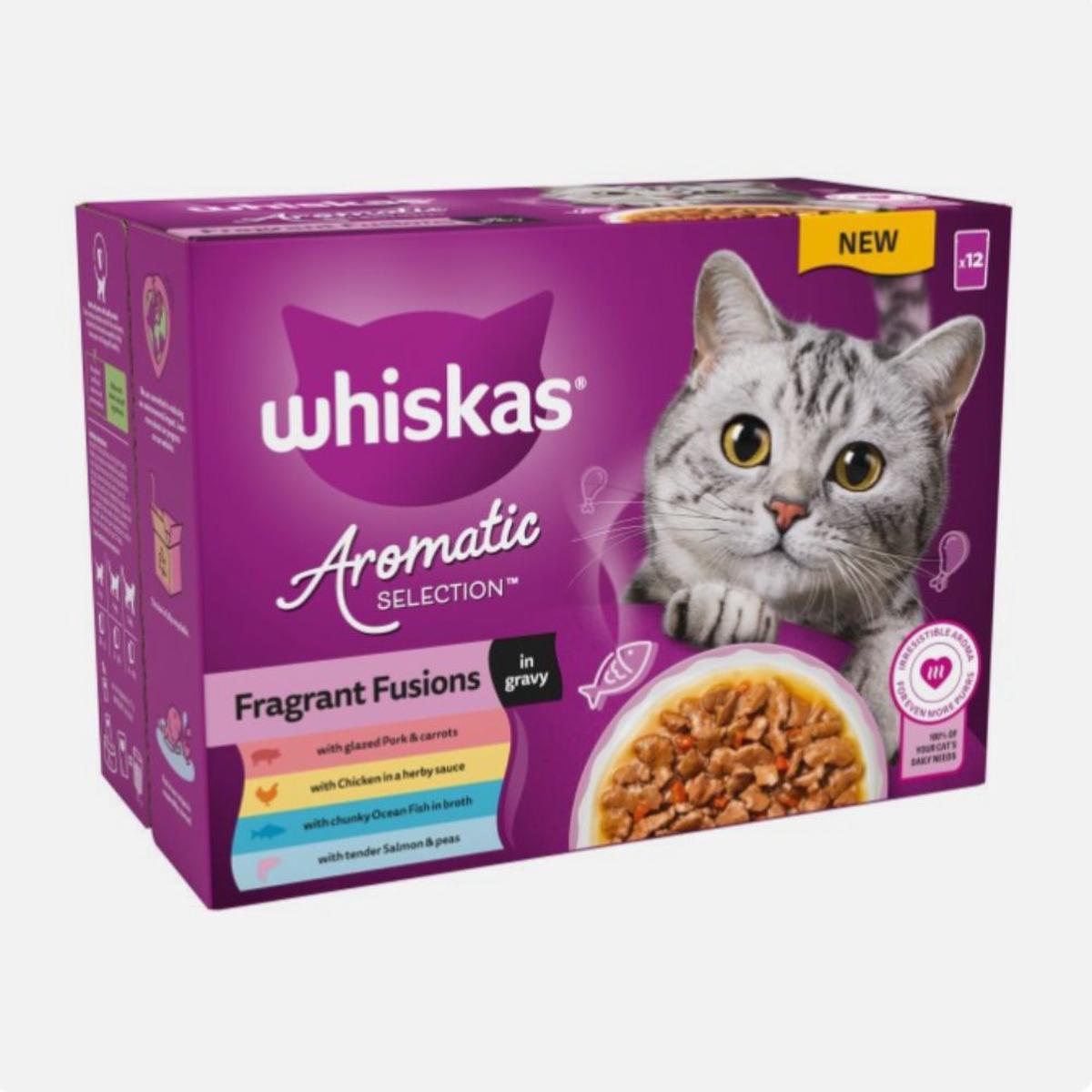 Whiskas 1+ Aromatic Fusion 85g Wet Cat Food Pouches in Gravy